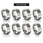 font options for inside engraving on grey aries rings