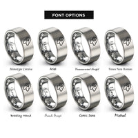 font options for inside engraving on grey aries rings