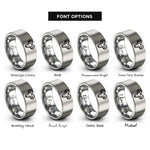 font options for inside engraving on gray aries rings