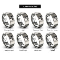 font options for inside engraving on gray aries rings