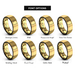 font options for inside engraving on black & gold arizona rings