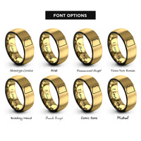 font options for inside engraving on black & gold arizona rings