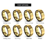 font options for inside engraving on black & gold arizona rings