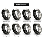 font options for inside engraving on black & grey arizona rings