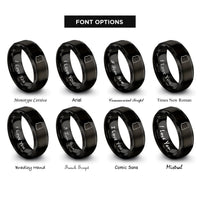 font options for inside engraving on black arizona rings