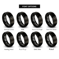 font options for inside engraving on black arizona rings