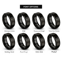 font options for inside engraving on black arizona rings