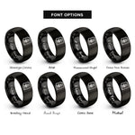 font options for inside engraving on black arizona rings