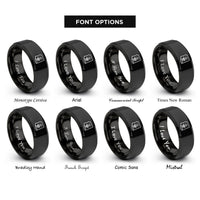 font options for inside engraving on black arizona rings