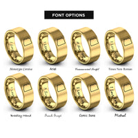 font options for inside engraving on gold arizona rings