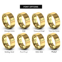 font options for inside engraving on gold arizona rings