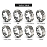 font options for inside engraving on silver arizona rings