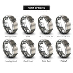 font options for inside engraving on grey arizona rings