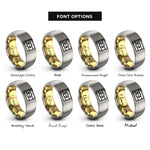 font options for inside engraving on gold & silver aromantic flag rings
