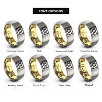 font options for inside engraving on gold & silver aromantic flag rings