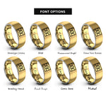 font options for inside engraving on gold & gray aromantic flag rings