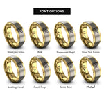 font options for inside engraving on gold & gray aromantic flag rings