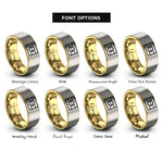 font options for inside engraving on gold & gray aromantic flag rings