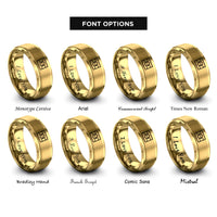 font options for inside engraving on gold aromantic flag rings
