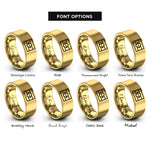 font options for inside engraving on gold aromantic flag rings