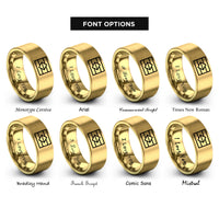 font options for inside engraving on gold aromantic flag rings