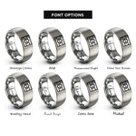 font options for inside engraving on grey aromantic flag rings
