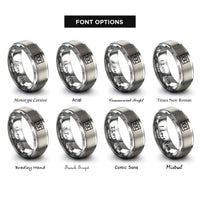 font options for inside engraving on grey aromantic flag rings