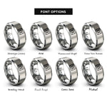 font options for inside engraving on gray aromantic flag rings