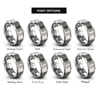 font options for inside engraving on gray aromantic flag rings