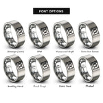 font options for inside engraving on silver aromantic flag rings