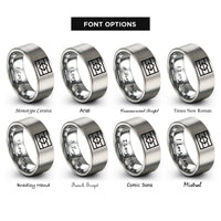 font options for inside engraving on silver aromantic flag rings