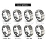 font options for inside engraving on gray arrow fletching nock rings
