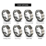 font options for inside engraving on gray arrow fletching nock rings