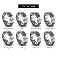 font options for inside engraving on silver arrow fletching nock rings