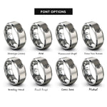 font options for inside engraving on gray arrow fletching nock rings