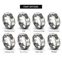 font options for inside engraving on gray arrow fletching nock rings