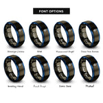 font options for inside engraving on gunmetal & blue arrow fletching nock rings