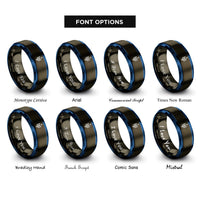 font options for inside engraving on gunmetal & blue arrow fletching nock rings