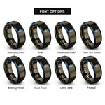 font options for inside engraving on gunmetal & blue arrow fletching nock rings