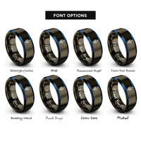 font options for inside engraving on gunmetal & blue arrow fletching nock rings