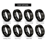 font options for inside engraving on black arrow line rings