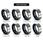 font options for inside engraving on black & blue & silver arrow nock string rings