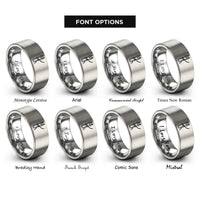 font options for inside engraving on silver arrow nock string rings