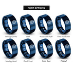 font options for inside engraving on blue artificial horizon rings