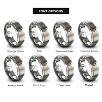 font options for inside engraving on silver artificial horizon rings