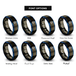 font options for inside engraving on gunmetal & blue artificial horizon rings
