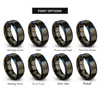 font options for inside engraving on gunmetal & blue artificial horizon rings