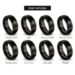 font options for inside engraving on black artist palette brush rings
