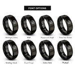font options for inside engraving on black artist palette brush rings