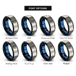 font options for inside engraving on black & blue & silver artistic skater spin rings